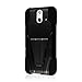 HTC One E8 Case, MPERO IMPACT X Series Dual Layered Tough Durable Shock Absorbing Silicone Polycarbonate Hybrid Kickstand Case for One E8 Precise Port Cut Outs - Black