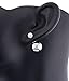 STEVEN G Double Sided Reversible Stainless Steel Ball Stud Earrings Czech Crystals Hand Set High Polished