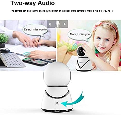2020 WiFi IP Camera,Wireless Home Security Camera for Baby, Elder, Pet Camera Monitor with Motion Detection 2-Way Audio Night Vision Pan Tilt Zoom,Compatible with Alexa (White)