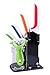 Premium Ceramic Knife Set by Clever Chef | 4 Piece Chef Knife and Vegetable Peeler Set | Adjustable Holder Stand | Convenient Countertop Design | Space Saving Convenience | 100% Satisfaction Guarantee