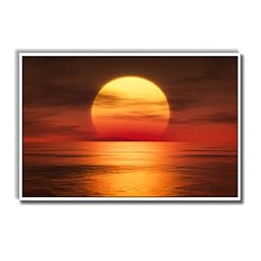 Framed Canvas Home Artwork Decoration Beautiful Sunrise Canvas Wall Art for Living Room, Bedroom - 16x24 inches