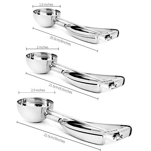 Cookie Scoop Ice Cream Scoop Set with Trigger 3 PCS Cookie Scoops for