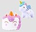 Vigeiya Jumbo Squishies 2 PCs Colorful Unicorn& Unicorn Mousse Cake Squishy Slow Rising Kawaii Toys for Kids Adults Prime Cheap Stuffed Squeezable Stress Reliever