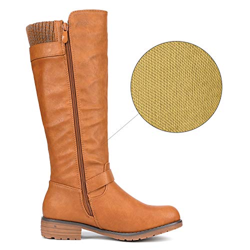 DREAM PAIRS Women's Deer Camel Knee High Boots Size 5 B(M) US - Thumbnail 2