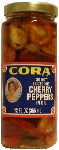 Cora So Hot Sliced Hot Cherry Peppers in Oil - 12 oz by Cora Italian Foods