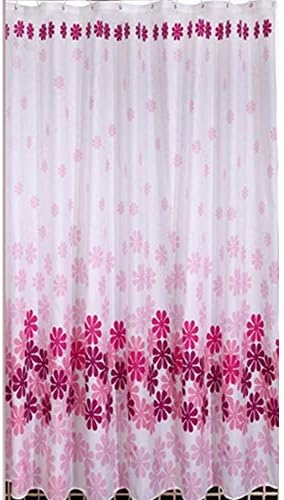 Polyester Waterproof Shower Curtain Liner, Pink Peach Flower Shower Curtains