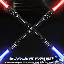 HOTBEST 2 Pack Light Saber, 2-in-1 Retractable 7