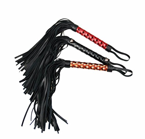 HOT! 3 Colors Leather Spanking Fetish Whip Flogger Sex Toys For Couples Sexy Policy Adult Games Flirt Erotic Products (38.5cm Length, Red)