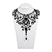 ThyWay Retro Handmade Lace Royal Court Vampire Choker Gothic Necklace Pendant Chain + Bracelet (Black style 2)