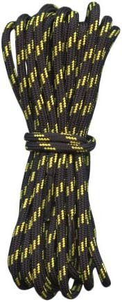 Hiking Boot Laces- Black with Yellow flecks - 3/16" diameter