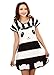 Icibgoods Womens Skirt Summer Panda Print Dress Black and White