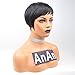 Yviann 100% Human Hair Wigs Short Straight Black wigs Pixie Cut Wigs for Black Women 1B Color.