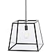 Light Society LS-C103 Preston Pendant Lamp, Shade Glass Panels, Modern Industrial Lighting Fixture, Matte Black/Clear