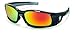 Crews SR11R Swagger Brash Look Polycarbonate Dual Lens Glasses with Polished Black Frame and Fire Mirror Lens