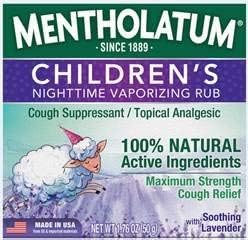 Mentholatum Children's Nighttime Vaporizing Rub! Cough Suppressant with 100% Natural Ingredients for Maximum Strength Relief (Soothing Lavender)