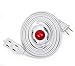 Electes 3 Outlet Extension Cord with Hand/Foot Switch and Light Indicator with Safety Twist-Lock, 16/2, White, UL Listed