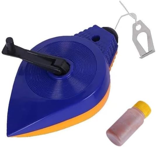 SULIVES Heavy Duty Chalk Line Reel 30m String with High Visibility Marking Chalk