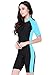 Short Sleeve One Piece Swimsuit Plus Size,Light Blue-Women,Asian 2XL = US XL