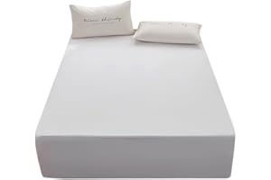 RUSHRUSHLULU Bedding Full Size Fitted Sheet Only-Full Size Deep Pocket Bottom Fitted Sheet Fits 15inches Bed Matress Sheet Soft and Microfiber Easy Care-White