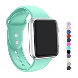 ic6Space Apple Watch Band, Premium Soft Silicone Sports Replacement Strap for Apple Watch (Mint green, 38mm-m/l)