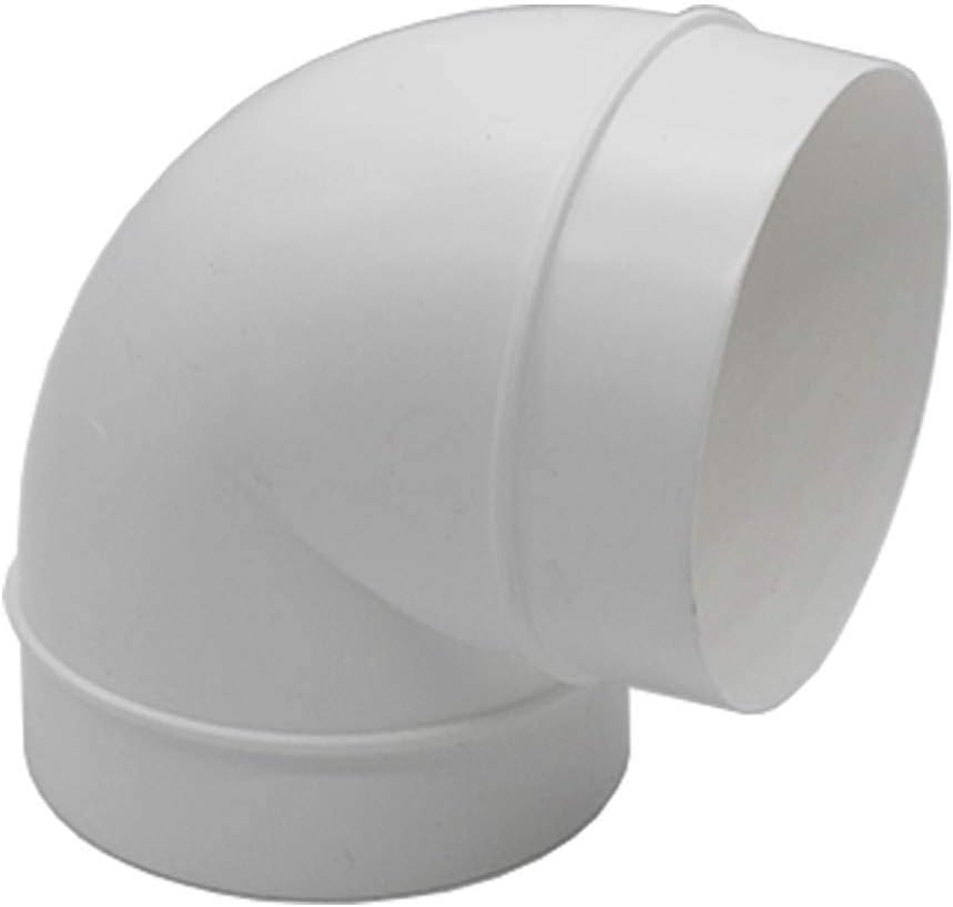 Kair 100mm 4in Ducting 90 Degree Elbow White Plastic Fit Inside 100mm Pipe