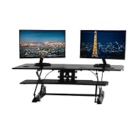 TechOrbits Height Adjustable Stand Up Desk - 47" Standing Desk Converter - Large Desktop Sit Stand Desk for Dual and Triple Monitor