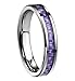 Queenwish Womens 4mm Tungsten Carbide Purple/Blue Carbon Fiber Inlay Wedding Bands Ring Comfort Fit Size 4-10 with Ring Box