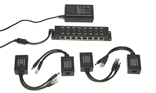 WS-POE-5v-4x 5 volt Power over Ethernet PoE kit for 4 cameras with 5 volt 2 amps each - extend power to 328 ft