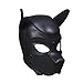 HOT TIME Neoprene Puppy Hood Custom Animal Head Mask Novelty Costume Dog Head Masks (Large, Black)