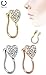 Heart with Gems Clip On Nose Ring Fake Non No Piercing 17GA