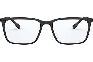 Emporio Armani Men's EA3169 Rectangular Sunglasses, Matte Black/Demo Lens, 55 mm