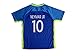 BRAZIL NEYMAR JR #10 Away Blue Football Soccer Kids Jersey Short Socks Set Youth Sizes (11-12 YEARS)