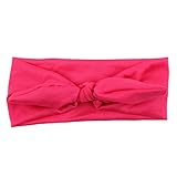 Sankuwen® Kids Girls Rabbit Hairband, Rabbit Bow Ear Hairband Turban Knot Head Wraps Headband (Hot pink)