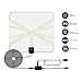 TEC.BEAN Indoor Amplified HD TV Antenna 50 Mile Range with Detachable Amplifier Signal Booster, USB Cable and 16.5FT High Performance Cable(Clear)