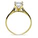 JamesJenny 10K Yellow Gold 1.0ct Round CZ Classic Solid Engagement & Wedding Solitaire Ring Size 4-10