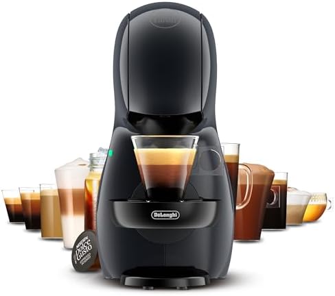 De'Longhi Nescafé Dolce Gusto Piccolo XS - Cafeteira de cápsula, pressão de 15 bares, design compacto, bebidas quentes e frias, desligamento automático, com 3 pacotes de cápsulas, grafite preto (EDG210. A)