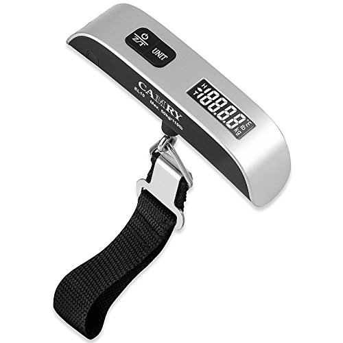 Camry 110 Lbs Luggage Scale with Temperature Sensor and Tare Function Gift For Traveler, Silver, One Size