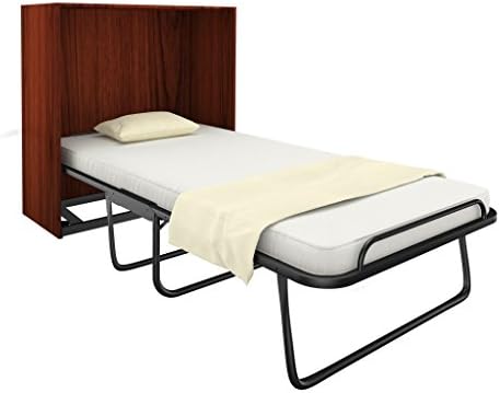 Camabeds Wallee Cabinet Hide-Away Folding Bed with 3.5" Mattress (Brown)
