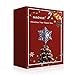 MAOYUE Christmas Tree Topper Lighted with Silver Snowflake Projector, Sliver Snow Tree Topper for Christmas Tree Decorations