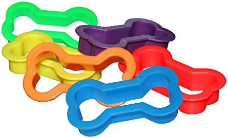 Set of 3 Assorted Color Dog Bone Cookie Cutters 2.25"
