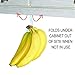 Gadjit Banana Hook-Under Cabinet Hanger Ripens Bananas with Less Bruises -Space Saving,Clutter-Free Countertops,Folds Up Neatly Out-of-Sight When Not in Use-Self-Adhesive+Pre-drilled Screw Holes White