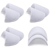 SEMINI 4 Pairs White Covered Set-in Shoulder Pads Sewing Foam Pads for Blazer Suit Coat Jacket Clothes