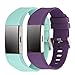 AIWELL For Fitbit Charge 2 Bands,Classic Replacement Band Accessories Adjustable Strap For Fitbit Charge2 Wristbands Large Small (Purple+Green, One Size 6.0