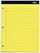 TOPS Double Docket Writing Tablet with Extra Rigid Back, 8-1/2 x 11-3/4 Inches, Perforated, 3-Hole Punched, Canary, Legal/Wide Rule, 100 Sheets per Pad, 3 Pads per Pack (TOP63392)