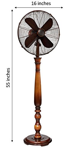 DecoBREEZE Pedestal Fan 3 Speed Oscillating Fan, 16 In, Sutter