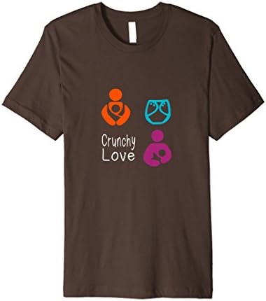 Men's Baby-Wearing Breast-Feeding Cloth-Diaper Crunchy Love Shirt Medium Brown