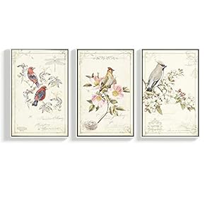 3 Piece Canvas Wall Art for Living Room, Bedroom Bird Framed Canvas Prints for Home Decoration Ready to Hang - 16"x24"x3 Panels