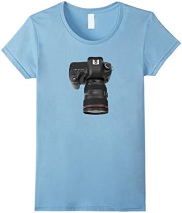 Women's Professional DSLR Photography Camera T-Shirt Small Baby Blue