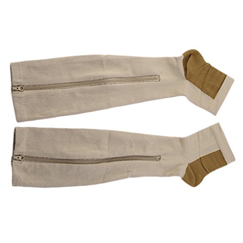 DierCosy Women Zippered Compression Socks Slim Leg Sox Toe Thigh Thin Leg Stocking Health and Beauty