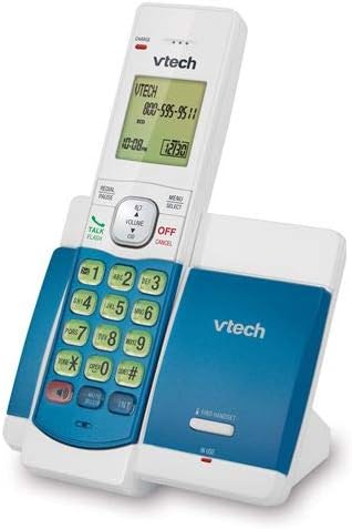 VTech CS5119-18 DECT 6.0 Cordless Phone with Caller ID and Handset Speakerphone, White/Blue with 1 Handset : Electronics